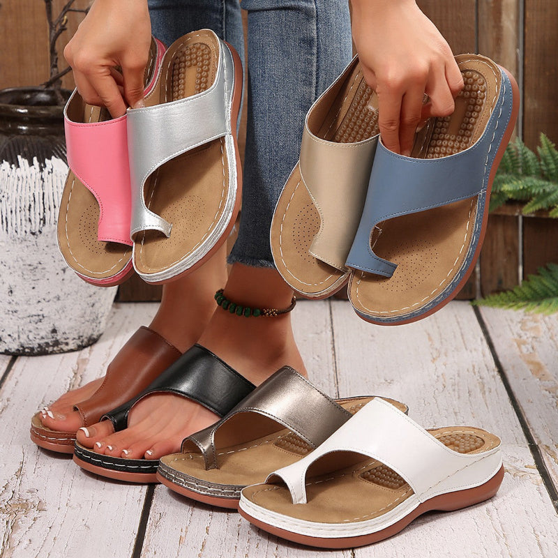 Women's Open-Toe Sandals with Textured Footbed