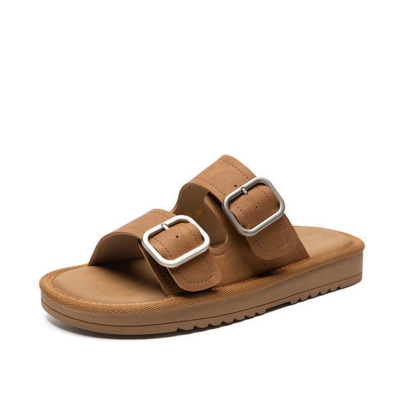 Women&#39;s Slippers with Buckle Strap Design for Lasting Comfort