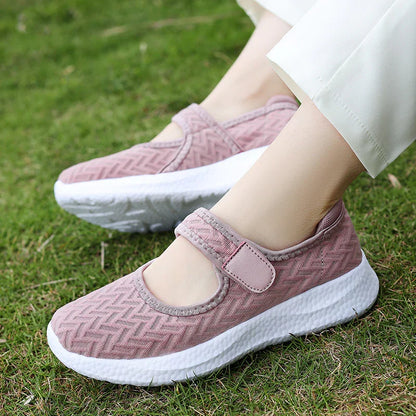 Women's Mary Jane Walking Shoes with Velcro Strap