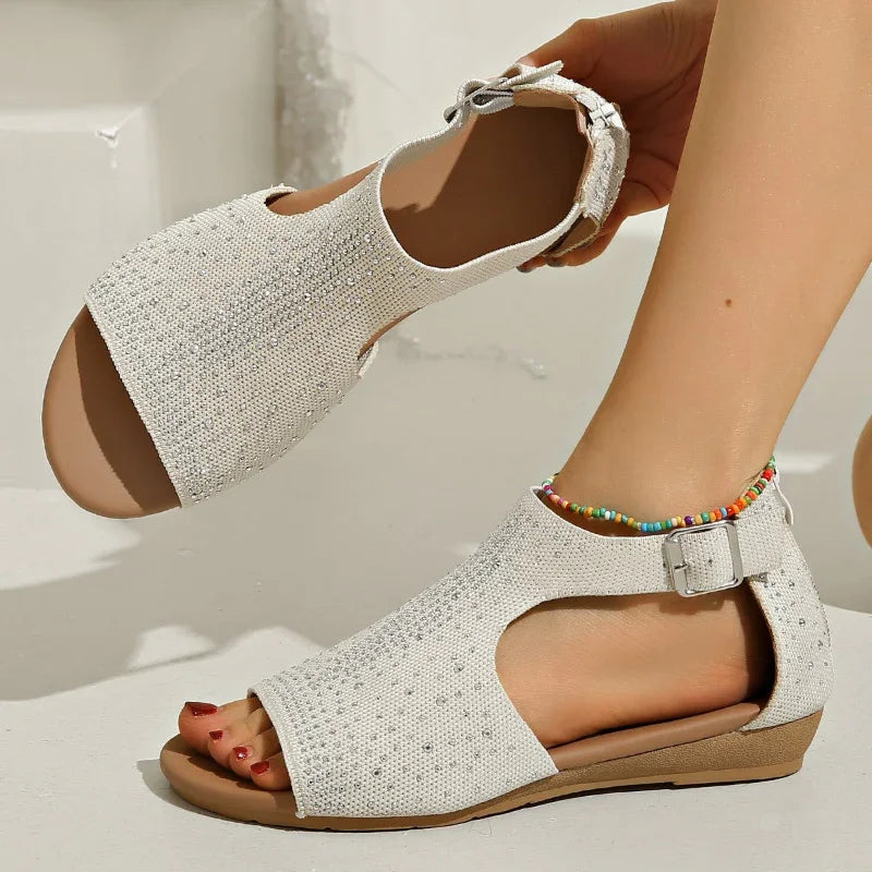 Fashion Sandals With Back Zipper & Bunion-Friendly Comfort