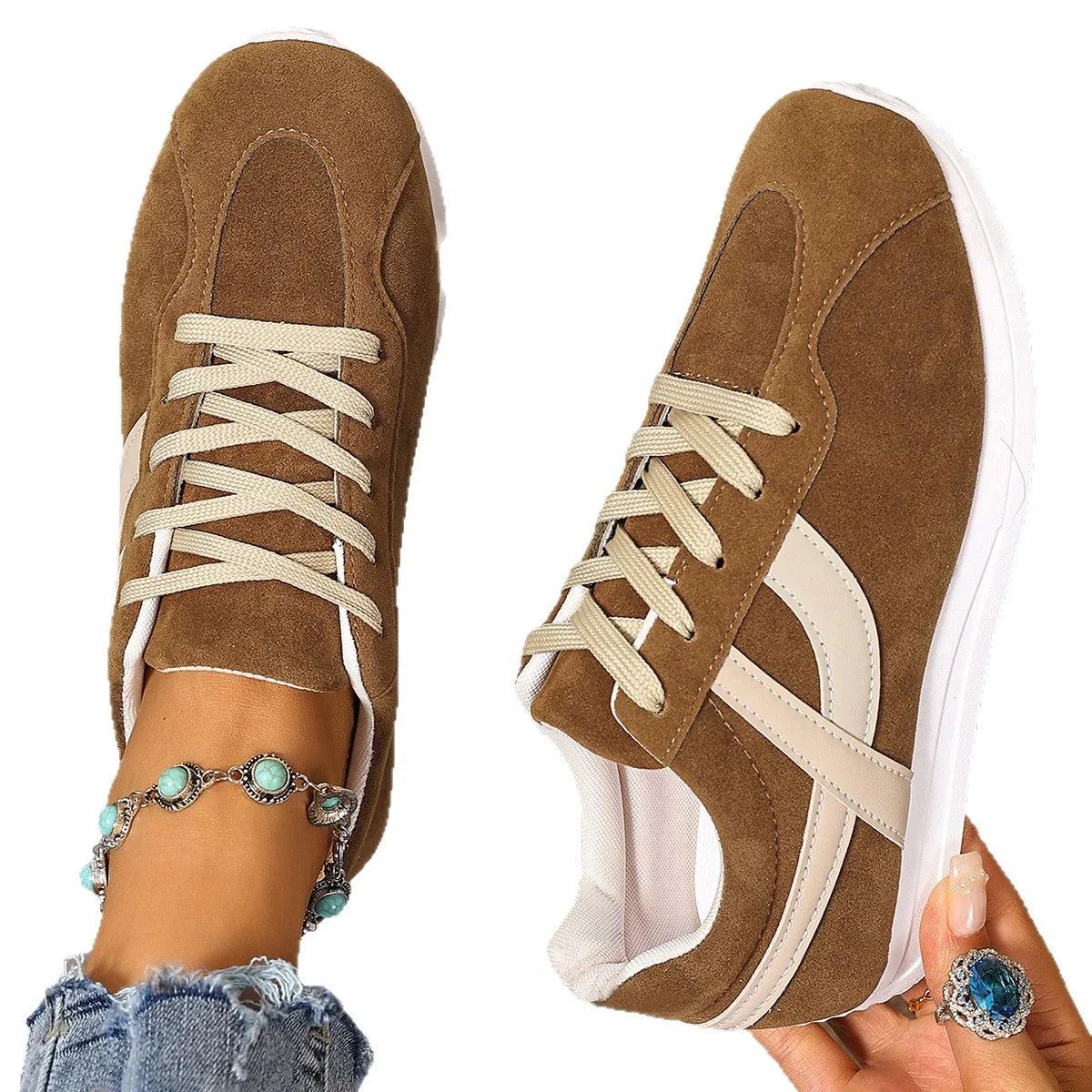 Versatile Sporty Lace Sneakers for Daily Wear