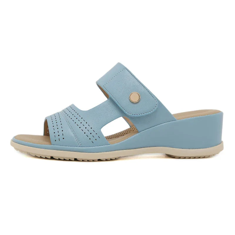 Women’s Medium Heel Wedge Sandals with Orthotic Sole