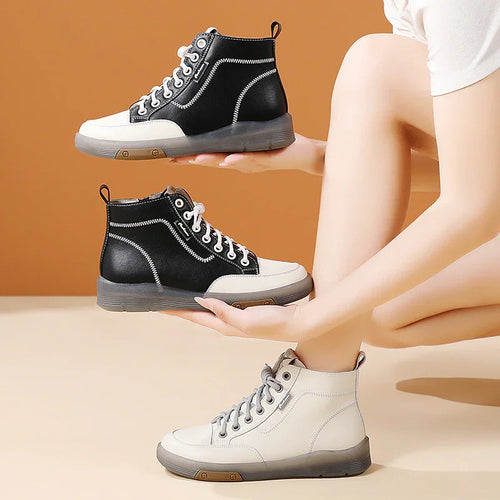 Modern High-Top Casual Sneakers with Side Zip