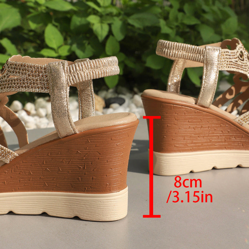 Women&#39;s Orthopedic Wedge Sandals with Sparkly Accents