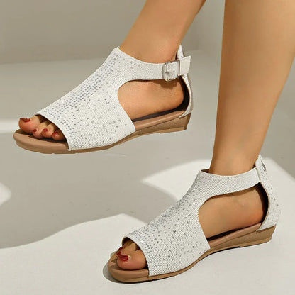 Fashion Sandals With Back Zipper & Bunion-Friendly Comfort