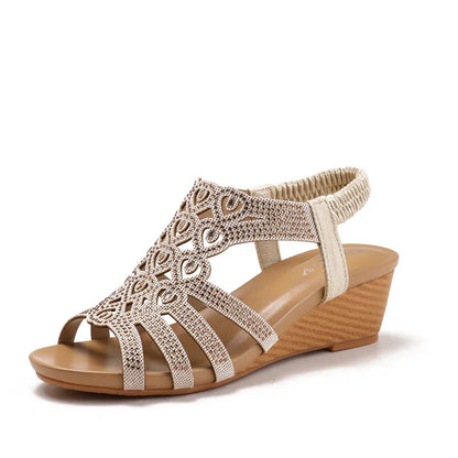 Women's Orthopedic Wedge Sandals with Sparkly Accents