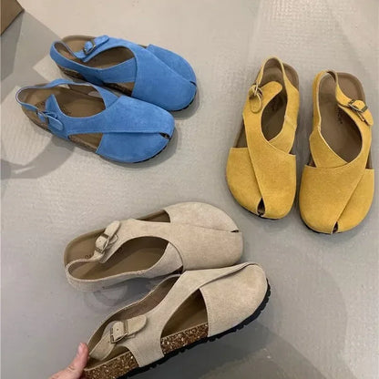 Women's Slip-On Sandals with Cork Footbed