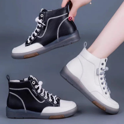 Modern High-Top Casual Sneakers with Side Zip