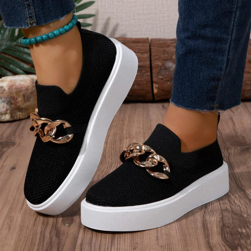 Women's Supportive Chain Detail Mesh Loafers
