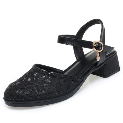 Elegant Low-Heel Cutout Dress Shoes for Women