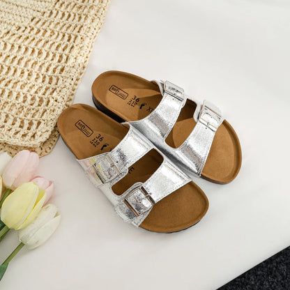 Genuine Leather Cow Suede Buckle Sandals