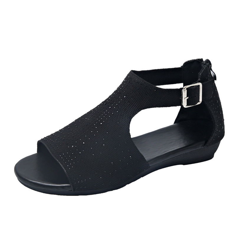 Fashion Sandals With Back Zipper &amp; Bunion-Friendly Comfort