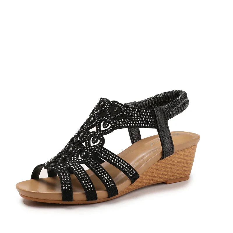 Women's Orthopedic Wedge Sandals with Sparkly Accents