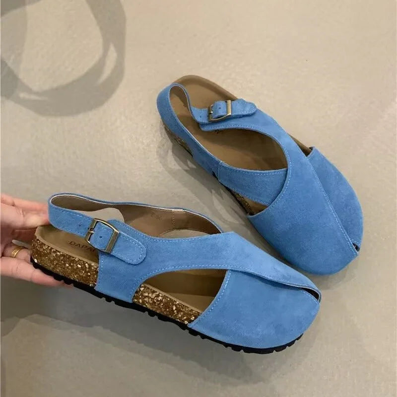 Women's Slip-On Sandals with Cork Footbed