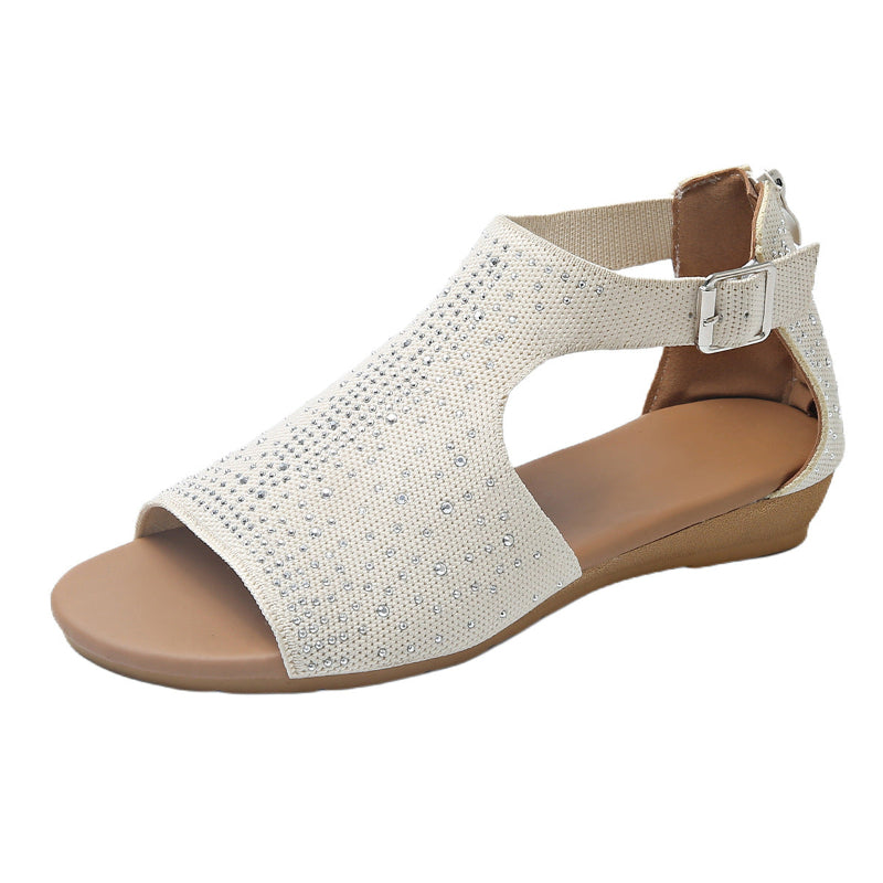 Fashion Sandals With Back Zipper &amp; Bunion-Friendly Comfort