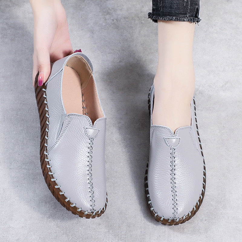 Lightweight Slip-On Flat Shoes with Shock Absorption Sole