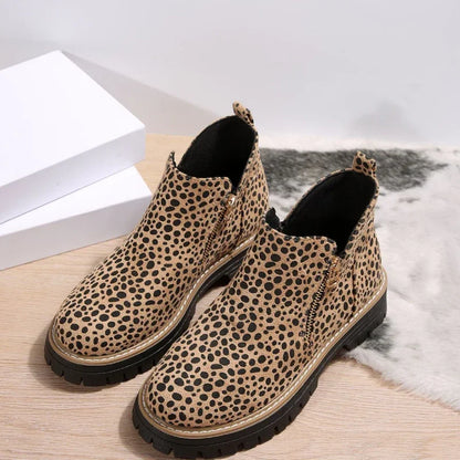 Stylish Leopard Print Chelsea Ankle Boots