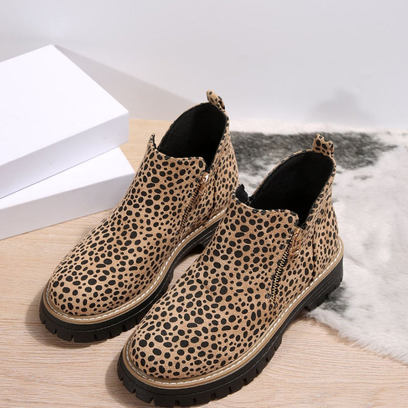 Stylish Leopard Print Chelsea Ankle Boots