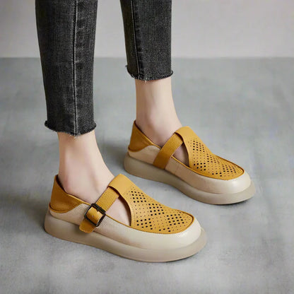 Comfortable Flats for Bunions - Wide Toe Box, Cushioned Leather