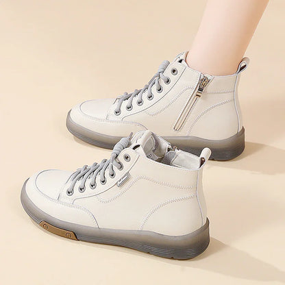 Modern High-Top Casual Sneakers with Side Zip