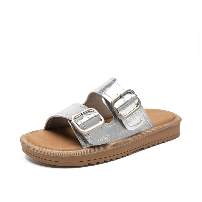 Women&#39;s Slippers with Buckle Strap Design for Lasting Comfort