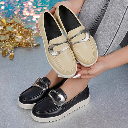 Platform Loafers Slip On Shoes Flat Sole 0