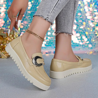 Platform Loafers Slip On Shoes Flat Sole 3