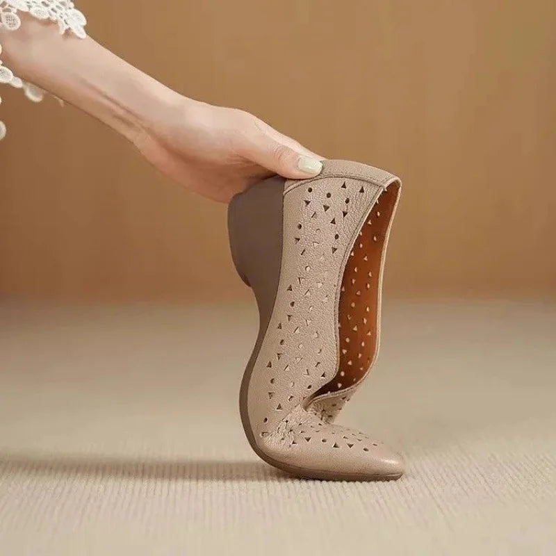 Pointed Toe Slip On Shoes Chunky Heel 3