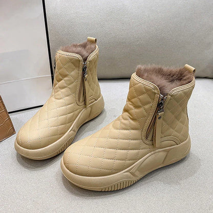 Women's High Top Waterproof Winter Boots with Side Zipper