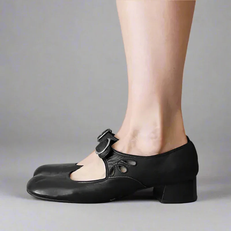 Vintage-Inspired Block Heel Sandals