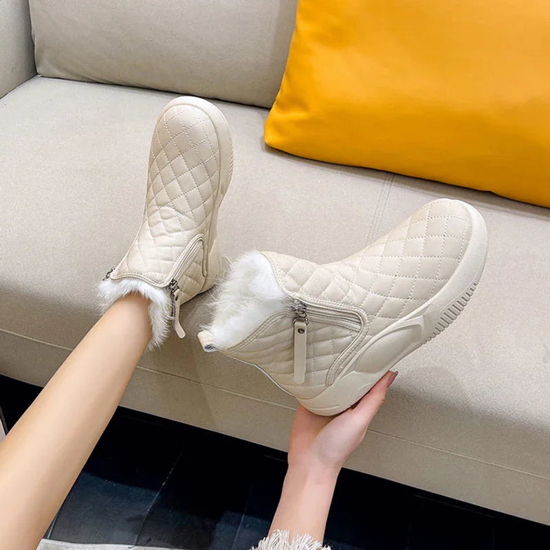 Women's High Top Waterproof Winter Boots with Side Zipper