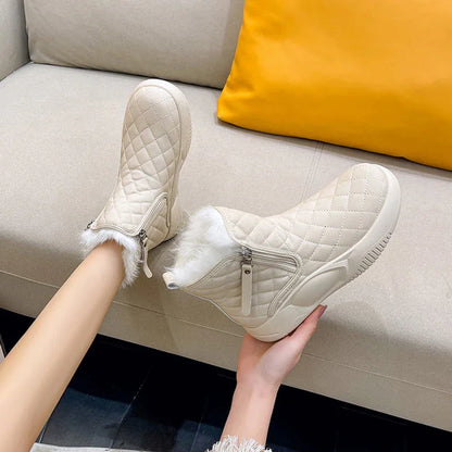 Women's High Top Waterproof Winter Boots with Side Zipper