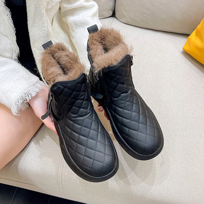 Women's High Top Waterproof Winter Boots with Side Zipper