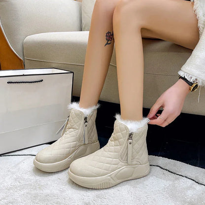 Women's High Top Waterproof Winter Boots with Side Zipper