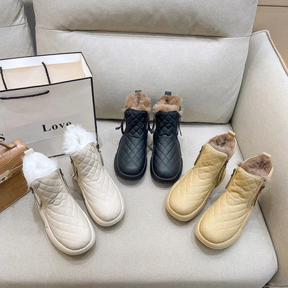 Women's High Top Waterproof Winter Boots with Side Zipper