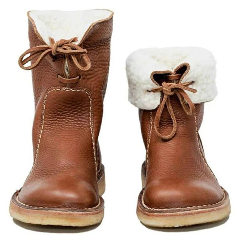 Wide-Fit Lined Women&#39;s Winter Boots with Fur