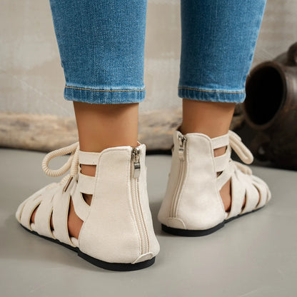 Sandals for Women Open Toe Flat Slip On 4