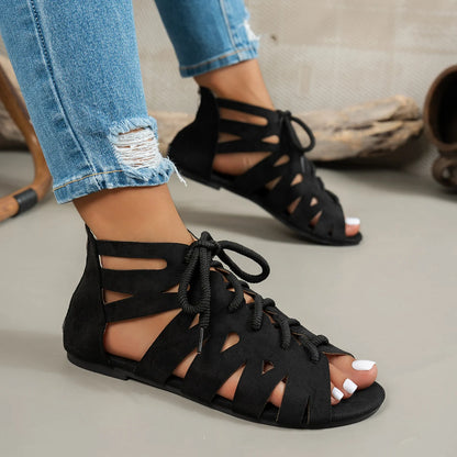 Sandals for Women Open Toe Flat Slip On 5