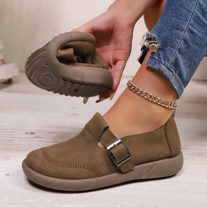 Women's Genuine Leather Flats Plus Size Slip On Shoes 1