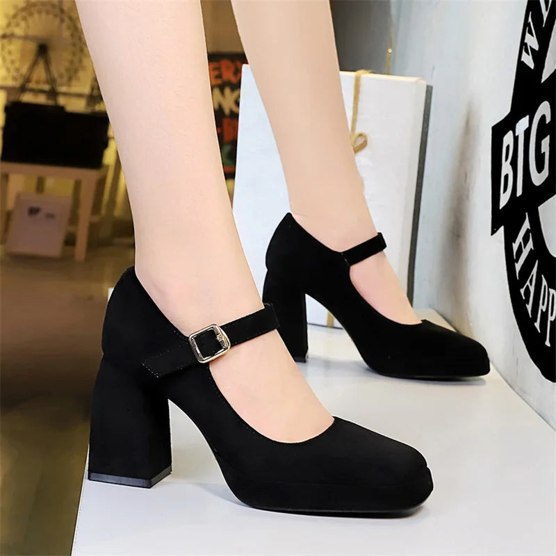 Women’s High Heel Platform Shoes Thick Heel 3