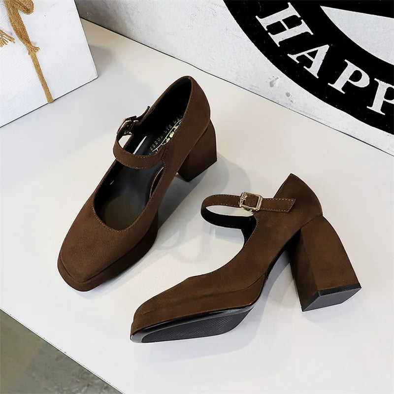Women’s High Heel Platform Shoes Thick Heel 4