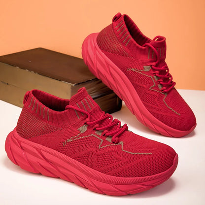 Women’s High Top Slip On Sneakers Breathable Knit 0