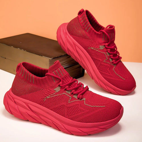 Women’s High Top Slip On Sneakers Breathable Knit 0