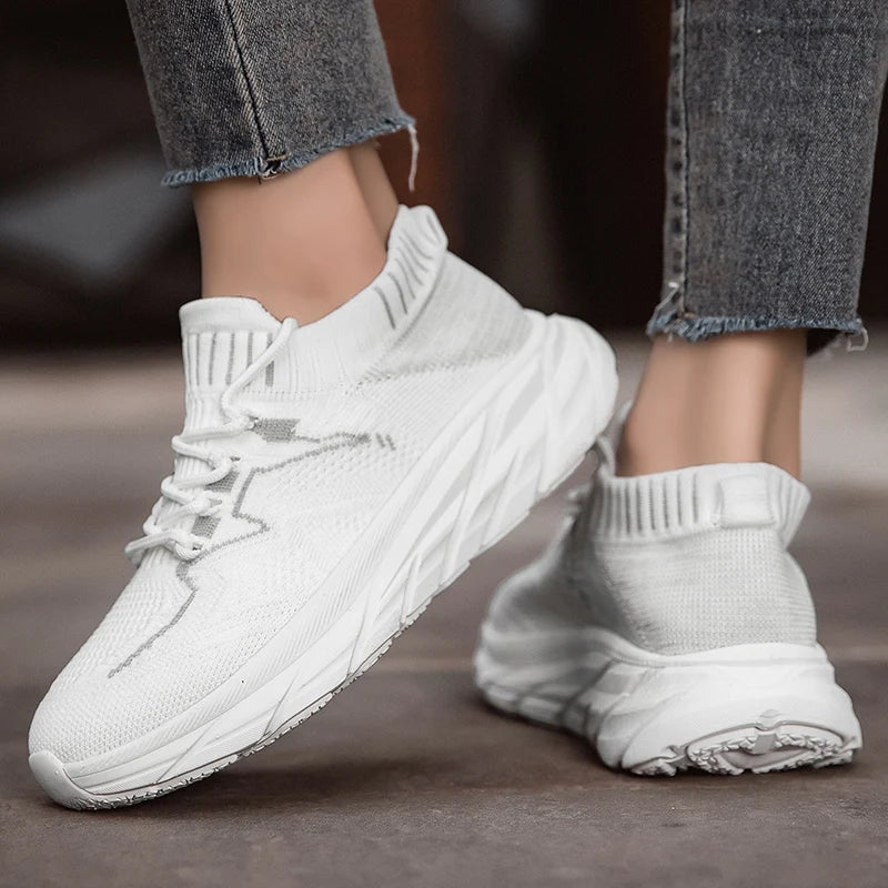 Women’s High Top Slip On Sneakers Breathable Knit 5