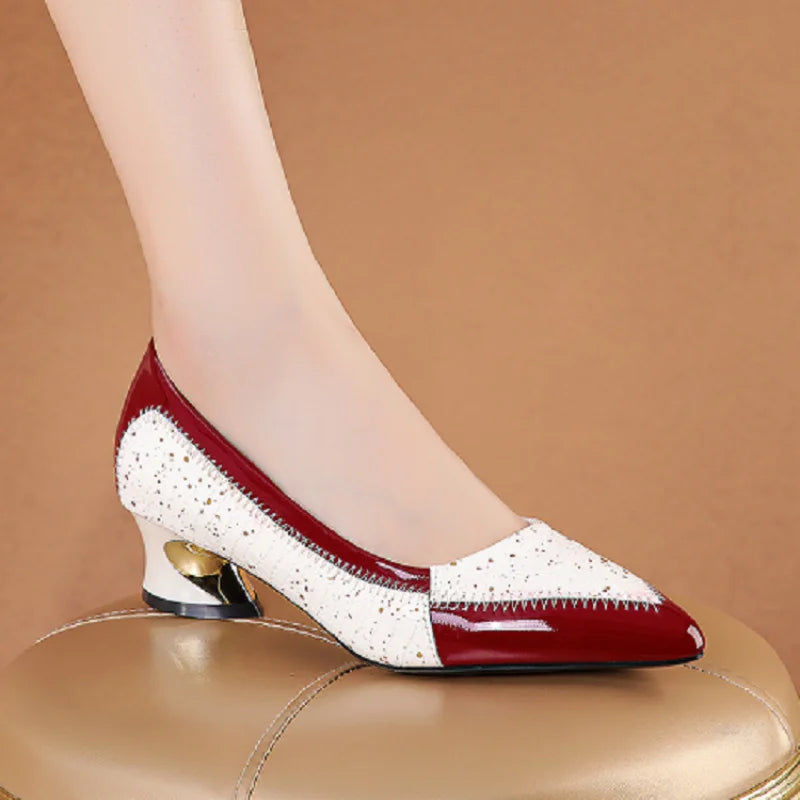 Women's Mid Heel Pointed Toe Shoes Non Slip 1