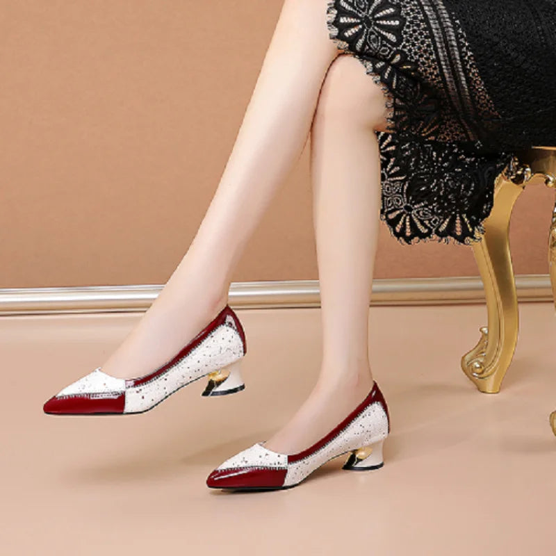 Women's Mid Heel Pointed Toe Shoes Non Slip 2