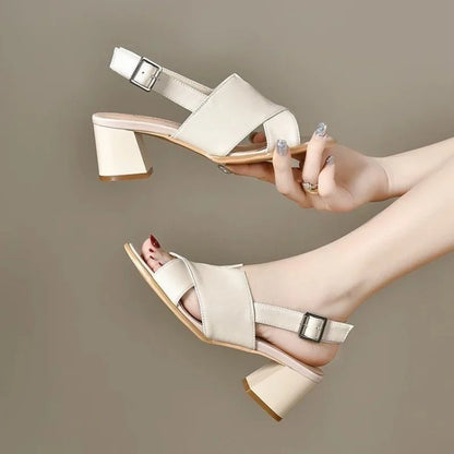 Women's Open Toe Platform Sandals Chunky Heel 0