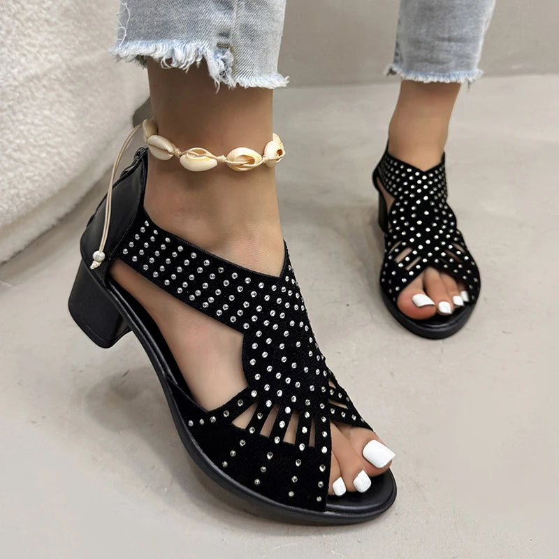 Women’s Peep Toe Sandals Hollow Out Design 0
