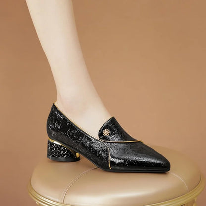 Women’s Pointed Toe Work Shoes Mid Block Heel 2