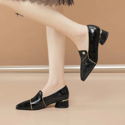 Women’s Pointed Toe Work Shoes Mid Block Heel 3